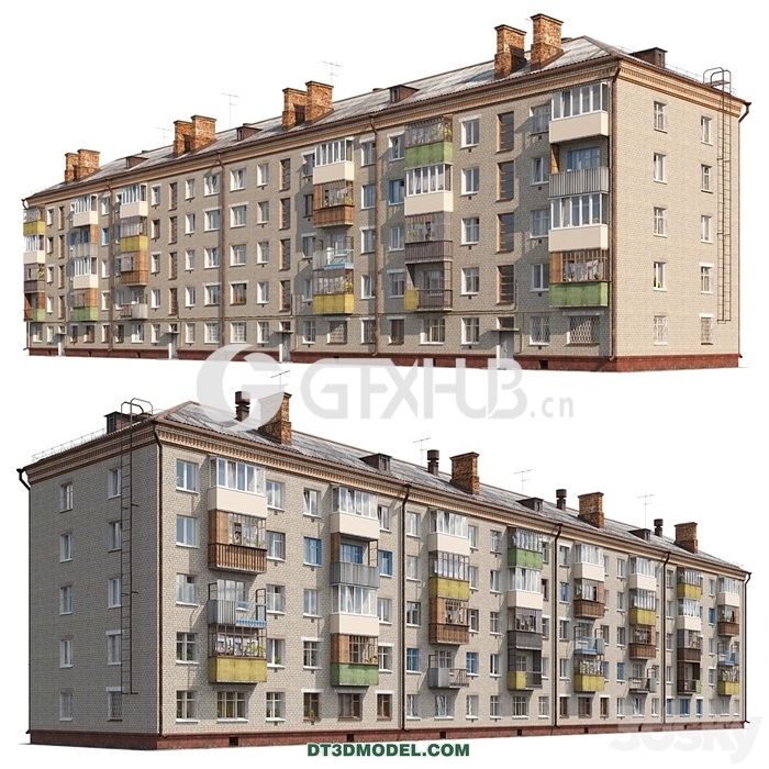 Architecture – Building – Residential house Series 1-447 Khrushchev - thumbnail 1