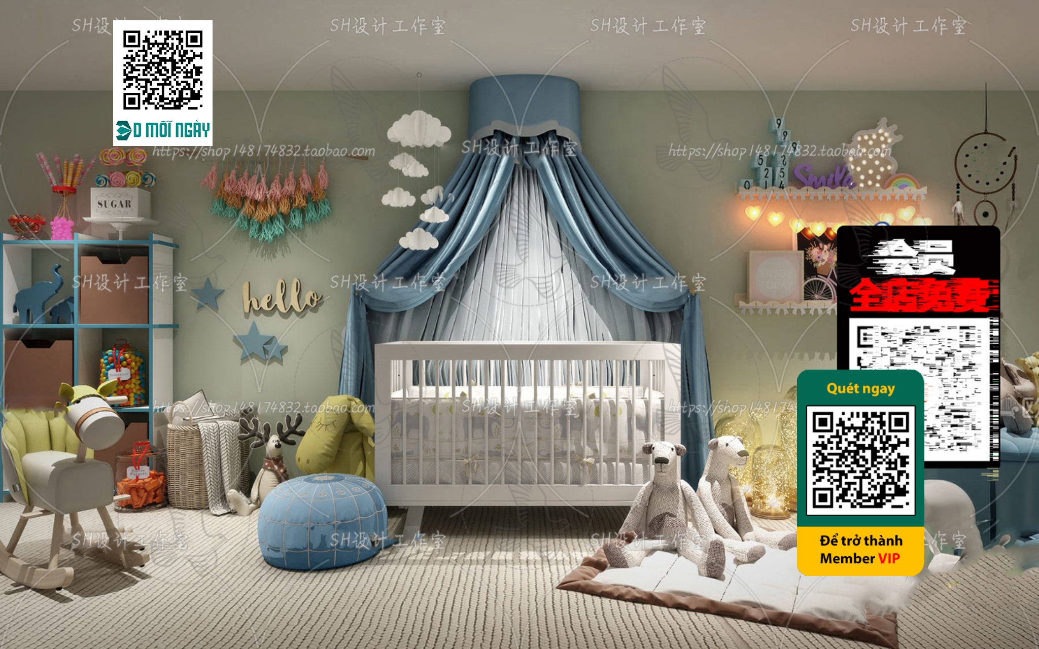 CHILDROOM SETS – VRAY / CORONA – 3D MODEL – 4686 - thumbnail 1