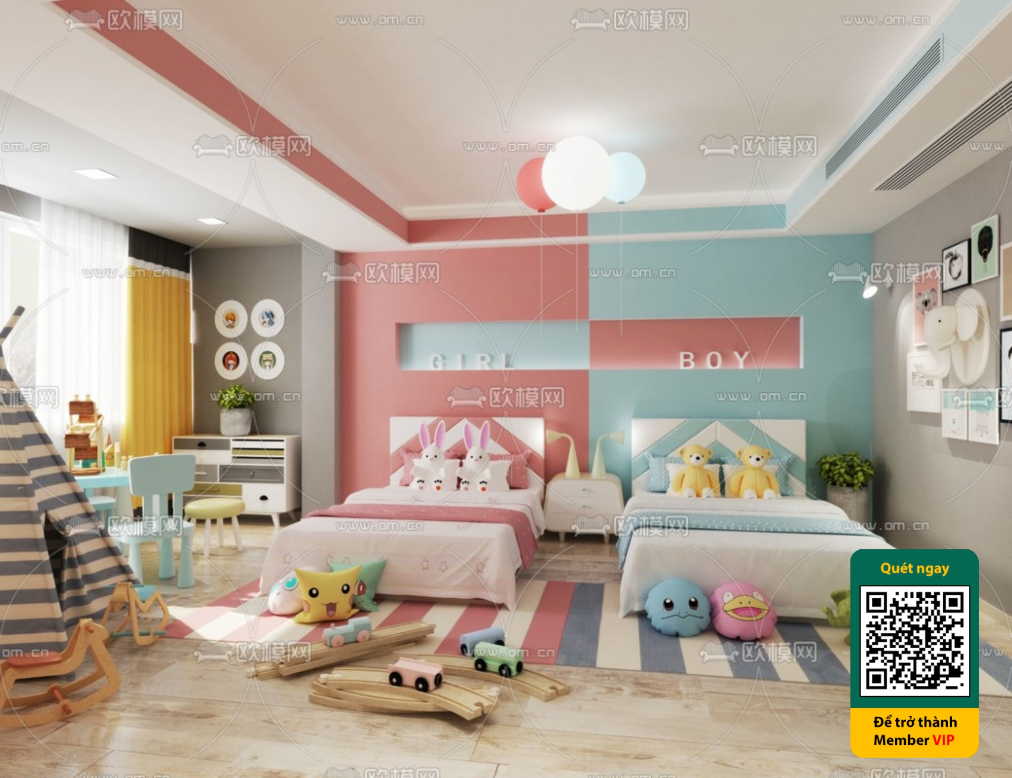 CHILDROOM SETS – VRAY / CORONA – 3D MODEL – 5433 - thumbnail 1