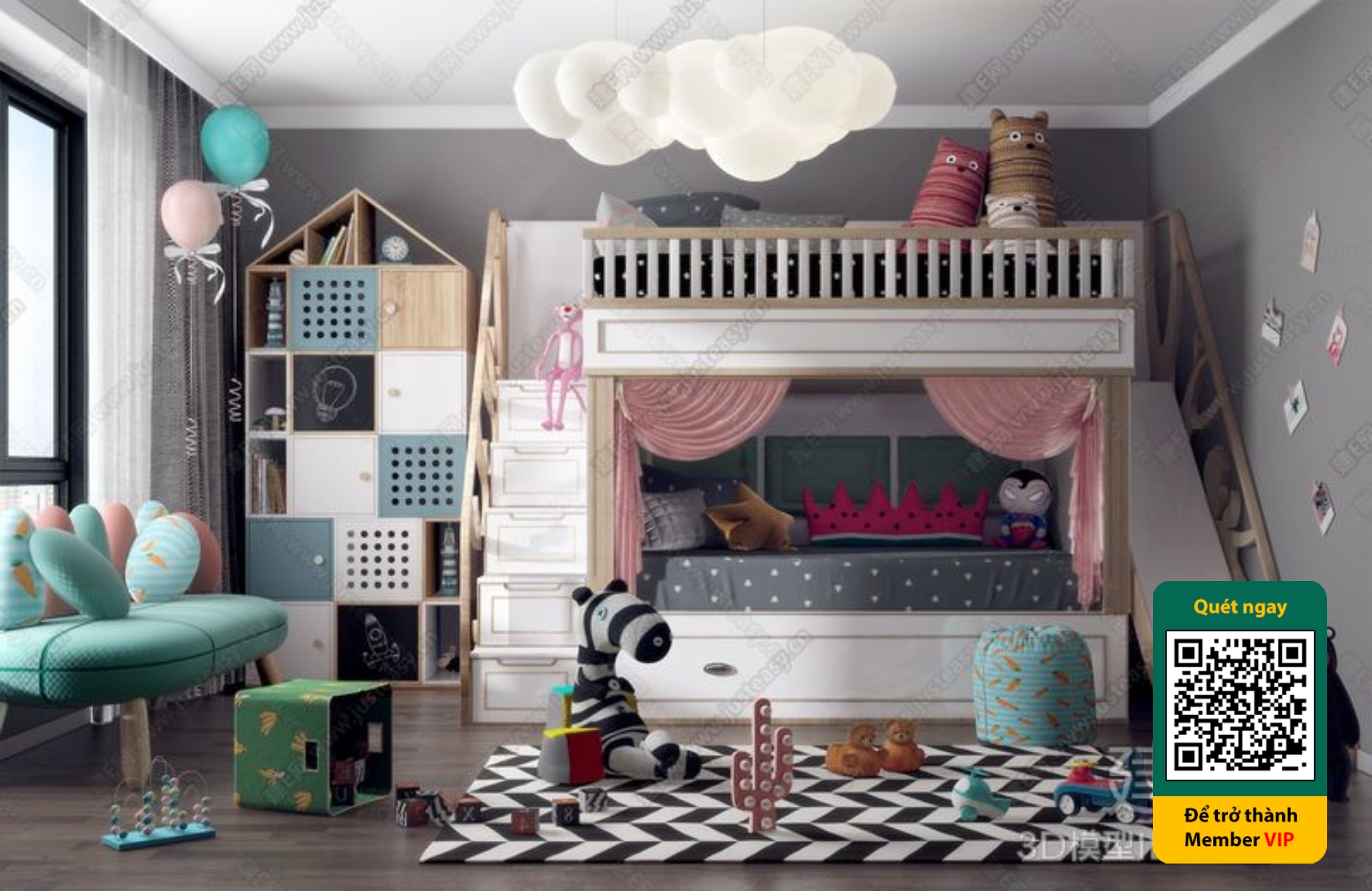 CHILDROOM SETS – VRAY / CORONA – 3D MODEL – 5439 - thumbnail 1