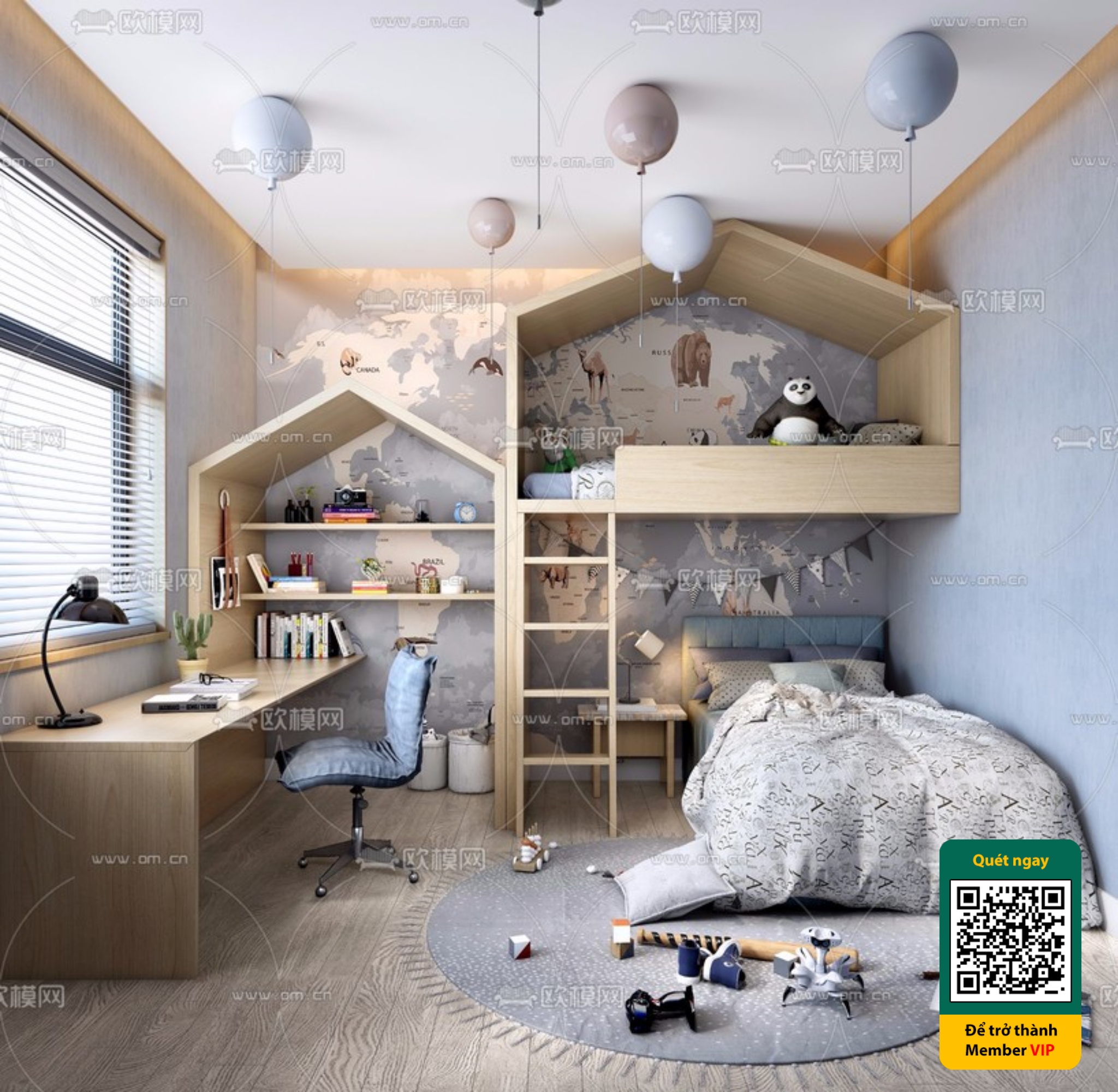 CHILDROOM SETS – VRAY / CORONA – 3D MODEL – 5464 - thumbnail 1