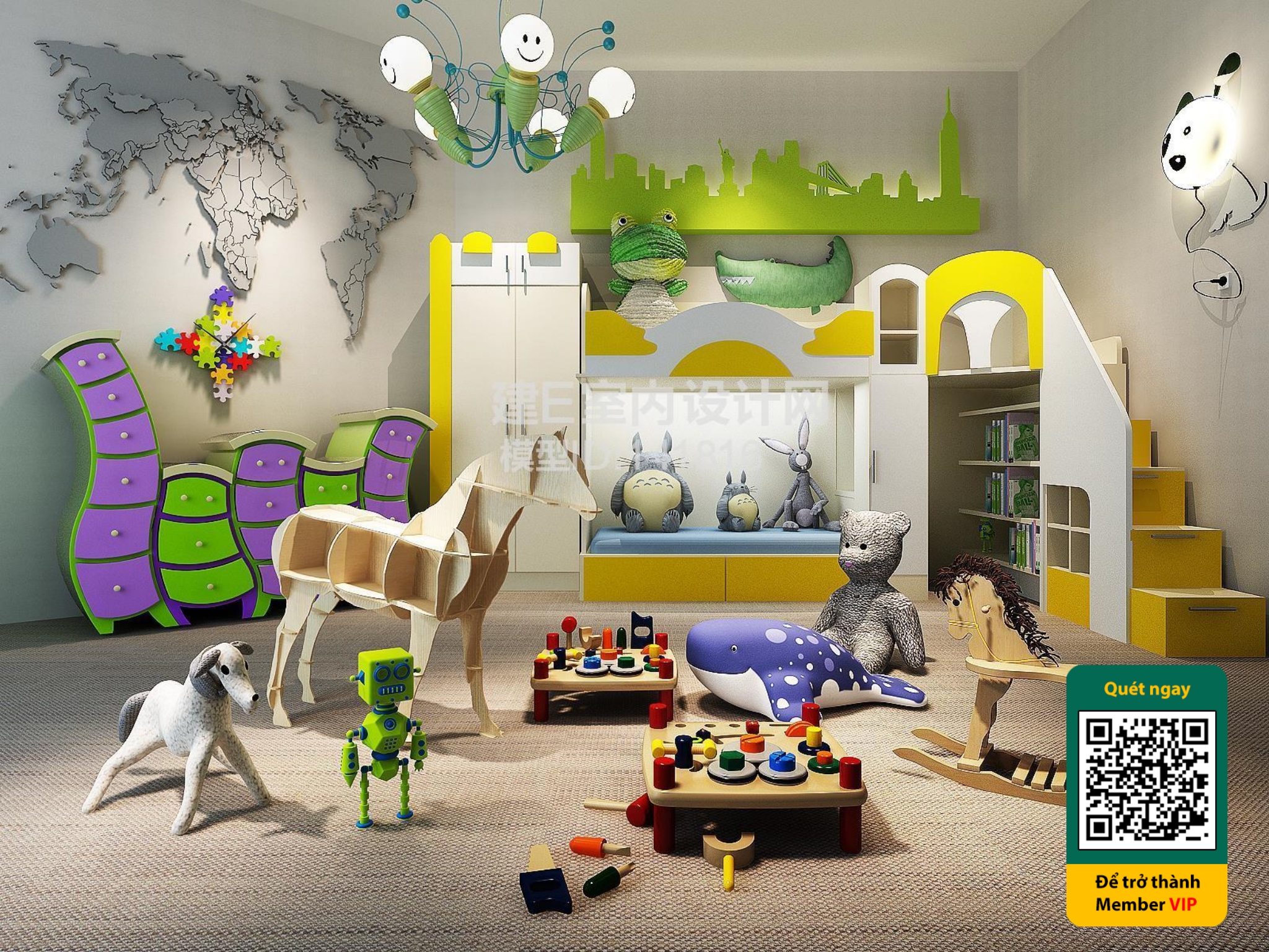 CHILDROOM SETS – VRAY / CORONA – 3D MODEL – 5685 - thumbnail 1