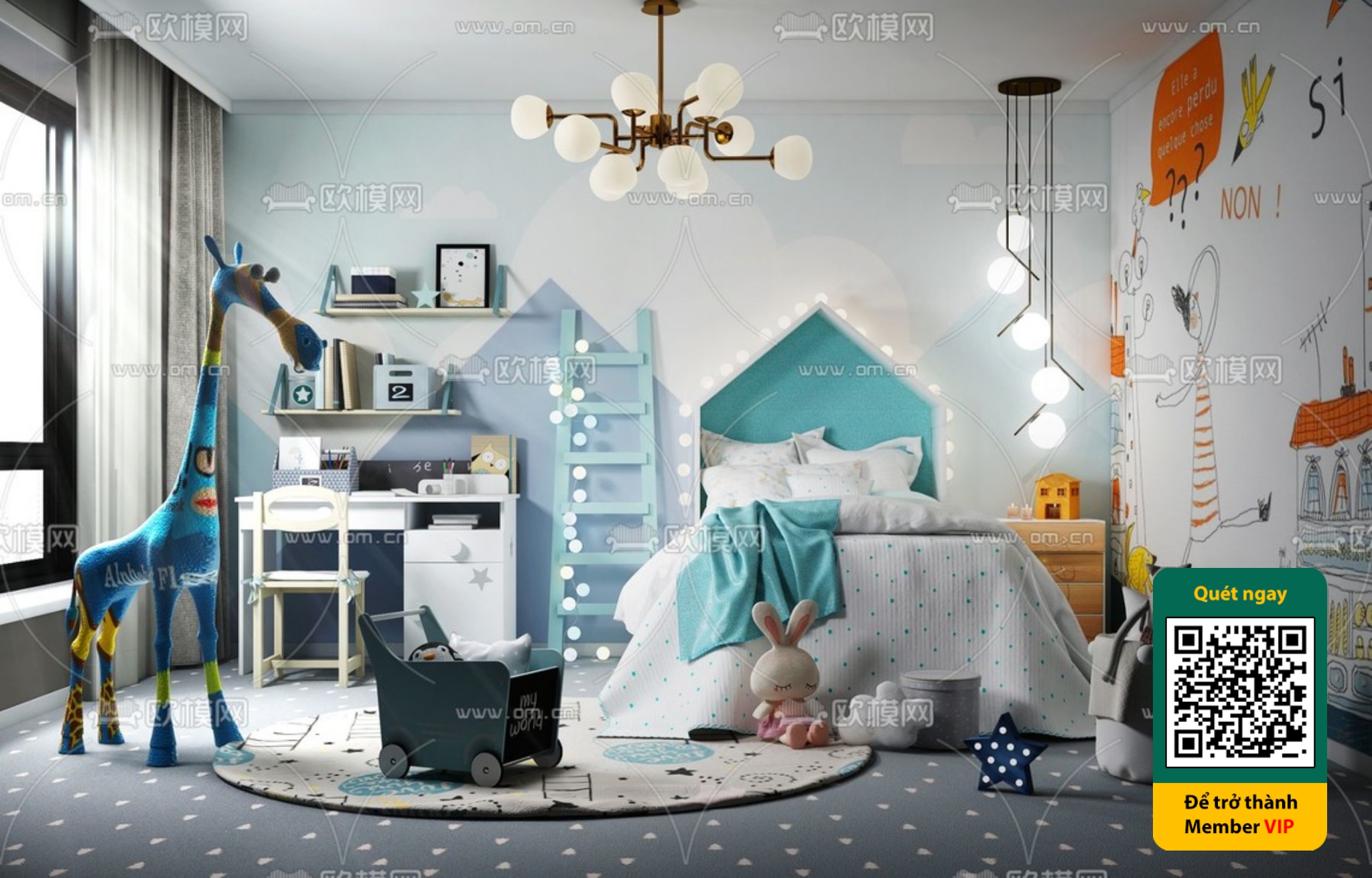 CHILDROOM SETS – VRAY / CORONA – 3D MODEL – 5883 - thumbnail 1