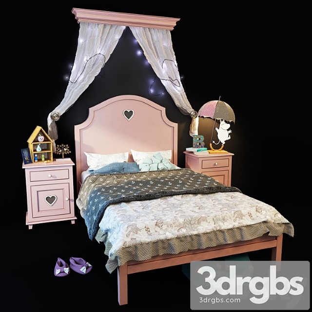 Adelina Bed is Pink Whatnot 3dsmax Download - thumbnail 1