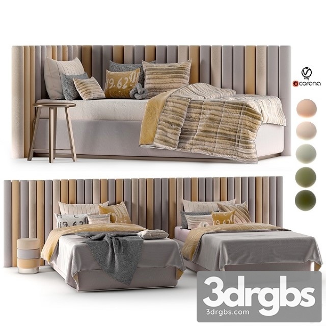 Attached and Day Bed Set30 3dsmax Download - thumbnail 1