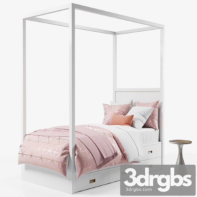 Avalon Canopy Bed with Trundle 3dsmax Download - thumbnail 1