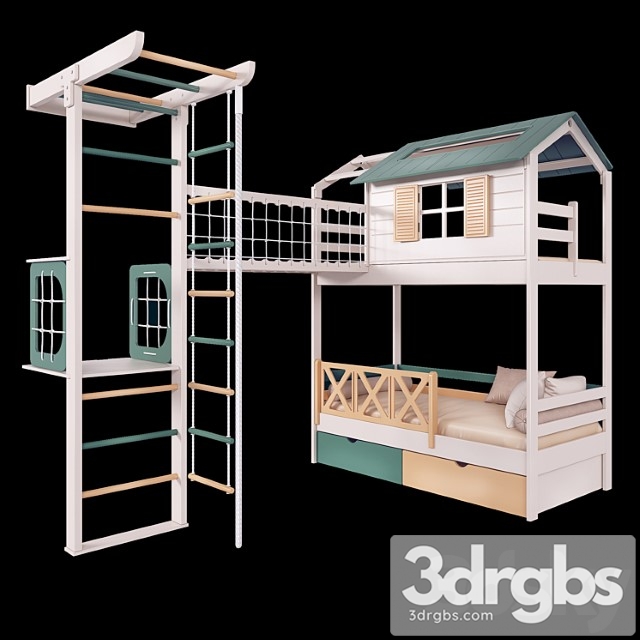 Baby Bed and Playground 3dsmax Download - thumbnail 1