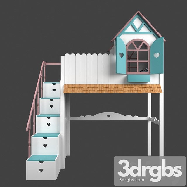 Baby Bed Loft Krovatki-Detyam 3dsmax Download - thumbnail 1