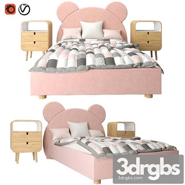 Baby Bed Teddy 3dsmax Download - thumbnail 1