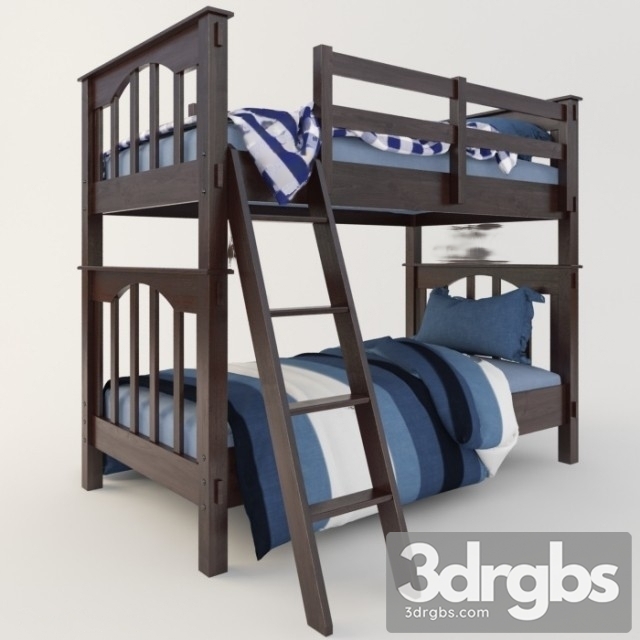 Bed Child Wooden 01 3dsmax Download - thumbnail 1