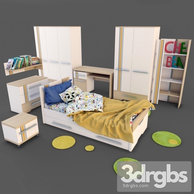 Bedroom Kid 01 3dsmax Download - thumbnail 1