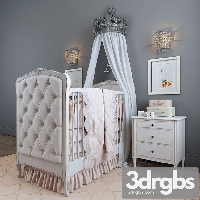 Colette Tufted Crib 3dsmax Download - thumbnail 1