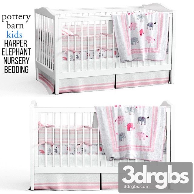 Harper Elephant Nursery Bedding 3dsmax Download - thumbnail 1