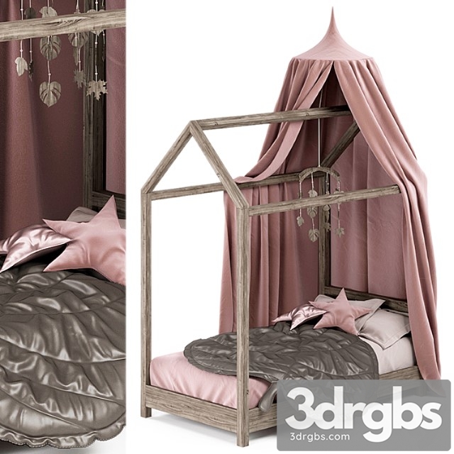 Hygge Bed 01 3dsmax Download - thumbnail 1