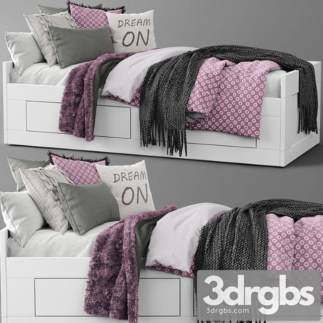 Ikea Brimnes Bed 3dsmax Download - thumbnail 1