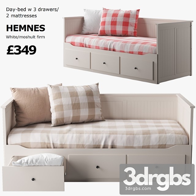 Ikea Hemnes Bed 1 3dsmax Download - thumbnail 1