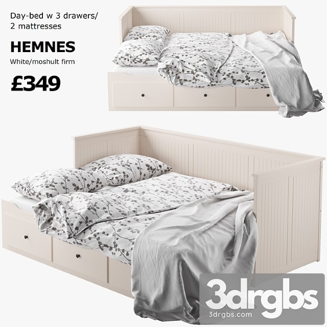 Ikea Hemnes Bed 2 3dsmax Download - thumbnail 1