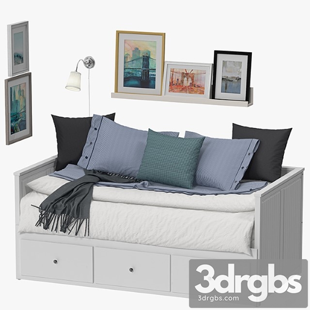 Ikea Hemnes Bed 3dsmax Download - thumbnail 1