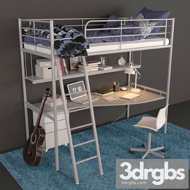 Ikea kids bed svarta - thumbnail 1