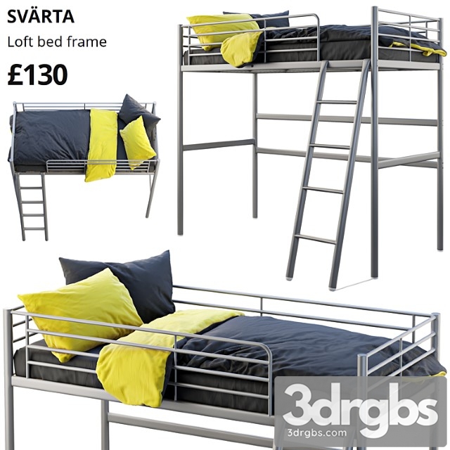 Ikea Svarta Loft Bed 3dsmax Download - thumbnail 1