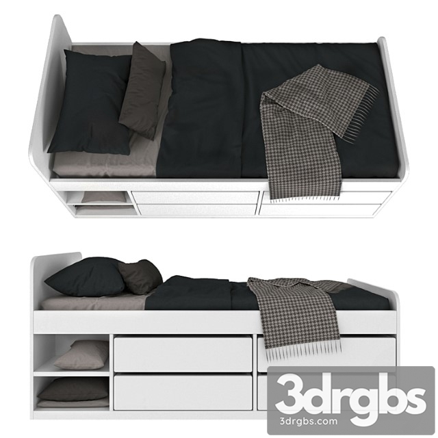 Kids Bed Ikea Slakt V03 3dsmax Download - thumbnail 1