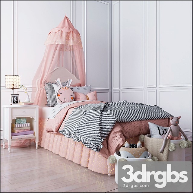 Pottery Barn Juliette Bedroom set 3dsmax Download - thumbnail 1