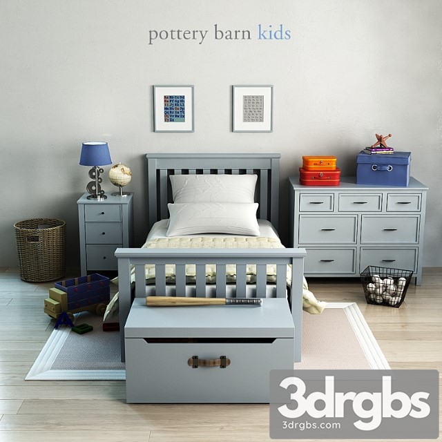 Potterybarn Elliott Bed 3dsmax Download - thumbnail 1