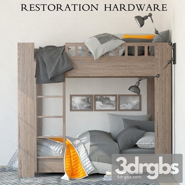 Restoration Hardware Callum bunk bed 3dsmax Download - thumbnail 1