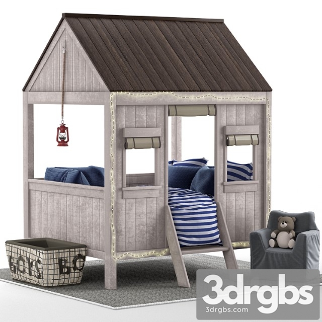 Restoration Hardware Kids Beds Attractive 3dsmax Download - thumbnail 1