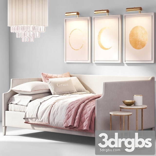 RH Annika Velvet Daybed 3dsmax Download - thumbnail 1