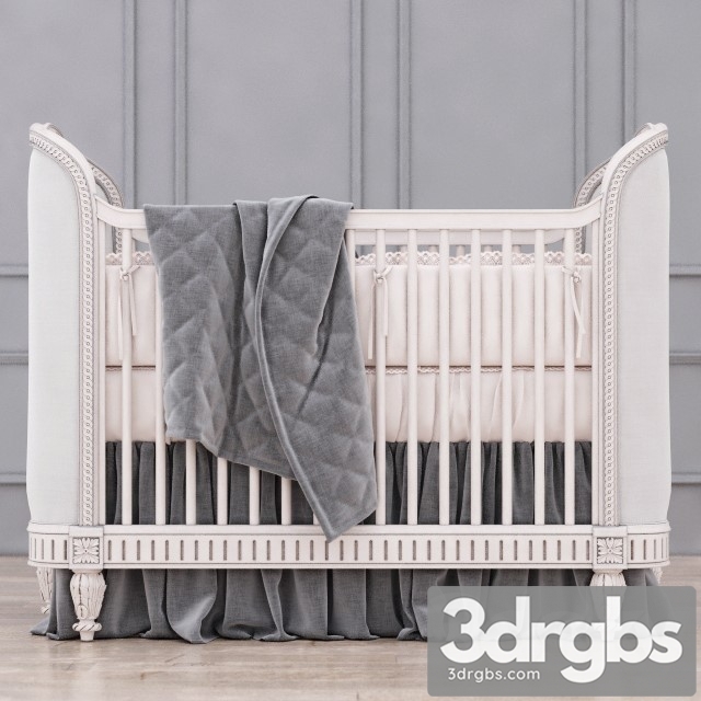 RH Belle Upholstered Crib 1 3dsmax Download - thumbnail 1