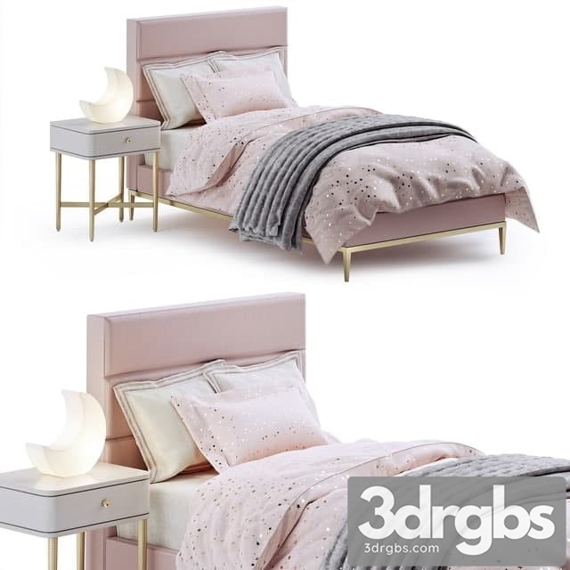 RH Pfeiffer Velvet Bed 3dsmax Download - thumbnail 1