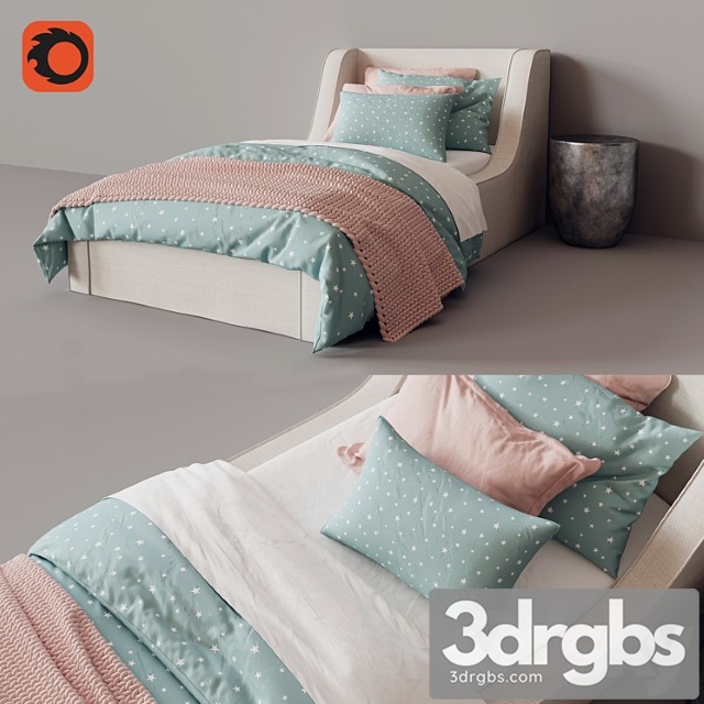 Wynne Slipcovered Bed 3dsmax Download - thumbnail 1