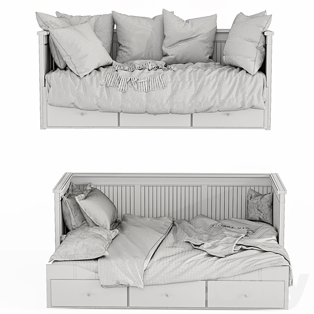 4bed_HEMNES IKEA 3DS Max Model - thumbnail 5