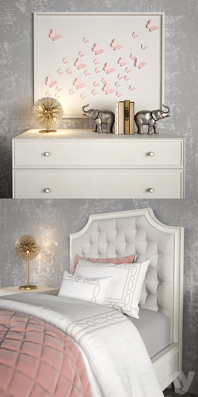 ALEXANDRA TUFTED BED. Restoration Hardware 3DSMax File - thumbnail 2