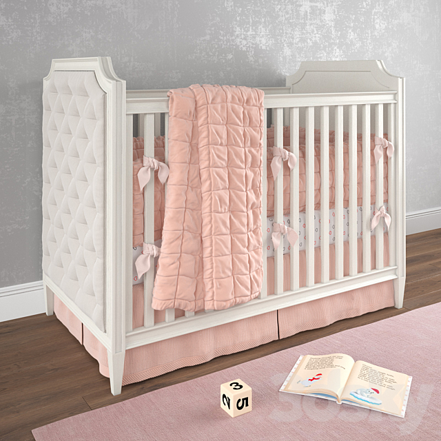 ALEXANDRA TUFTED PANEL CRIB. Restoration Hardware 3DSMax File - thumbnail 1