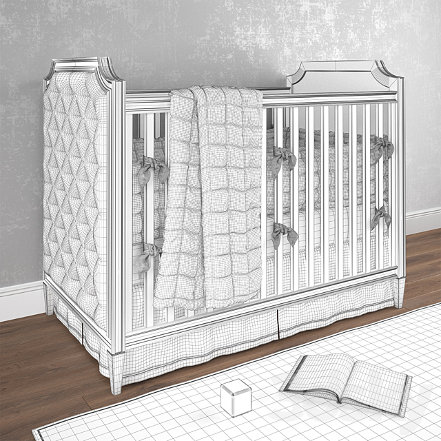 ALEXANDRA TUFTED PANEL CRIB. Restoration Hardware 3DSMax File - thumbnail 3