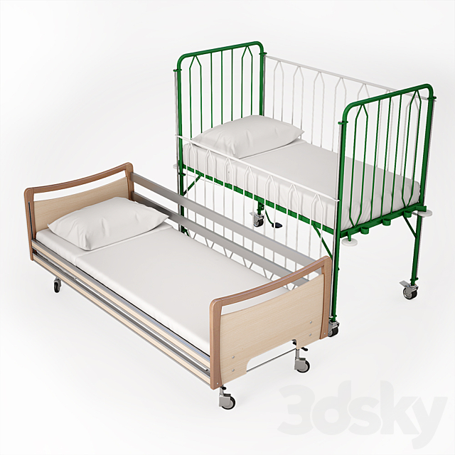 Ambulatory bed adult nursery. 3ds Max - thumbnail 1