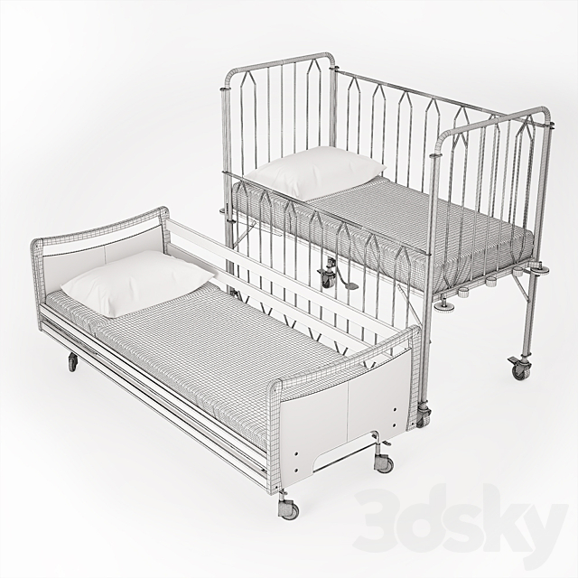 Ambulatory bed adult nursery. 3ds Max - thumbnail 2