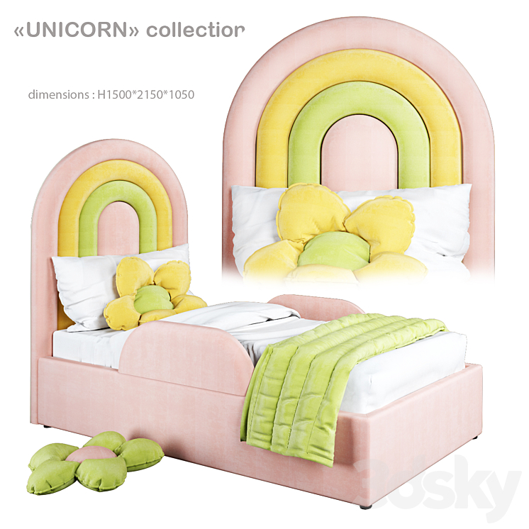 Arbuzov Studio Unicorn Bed 3 3DS Max - thumbnail 1