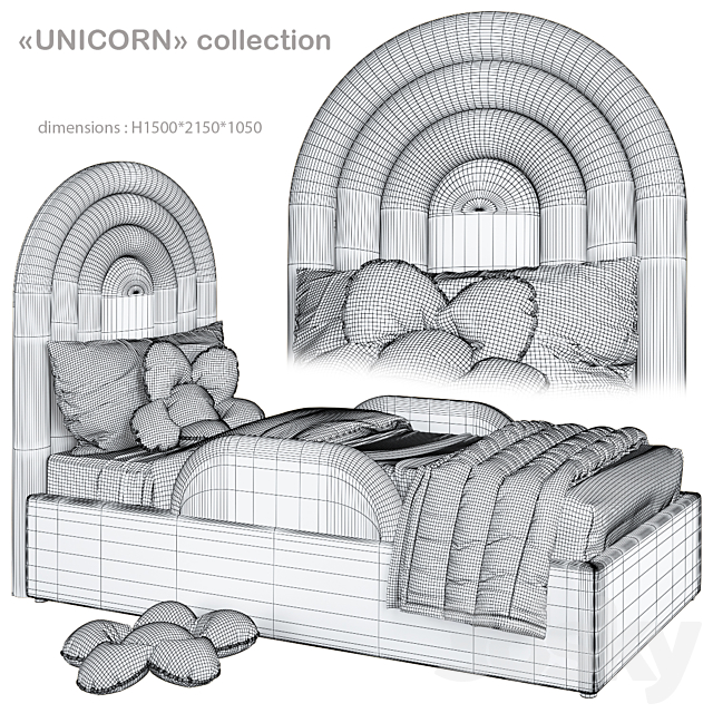 Arbuzov Studio Unicorn Bed 3 3DSMax File - thumbnail 2