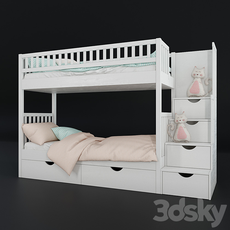 Artek two-level bed 3DS Max - thumbnail 2