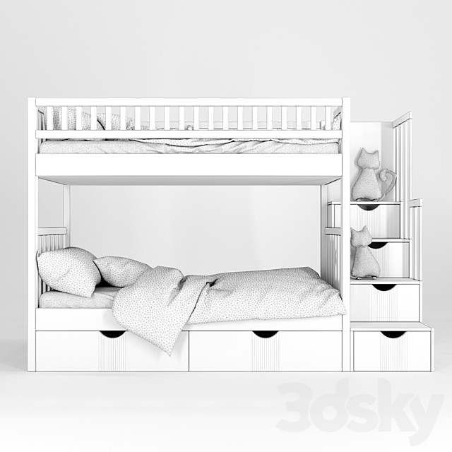 Artek two-level bed 3DSMax File - thumbnail 3