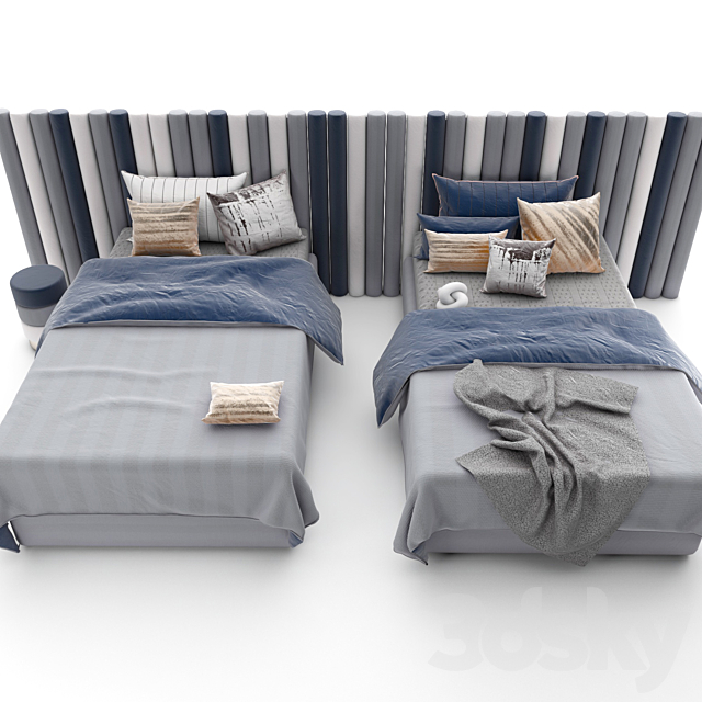 attached and day bed set 40 3DS Max Model - thumbnail 3