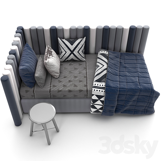 attached and day bed set 40 3DS Max Model - thumbnail 4