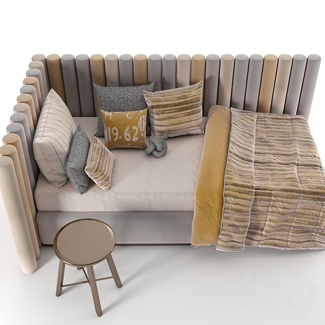 attached and day bed set30 3DS Max Model - thumbnail 2