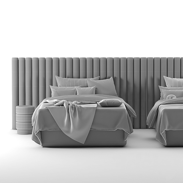 attached and day bed set30 3DS Max Model - thumbnail 4