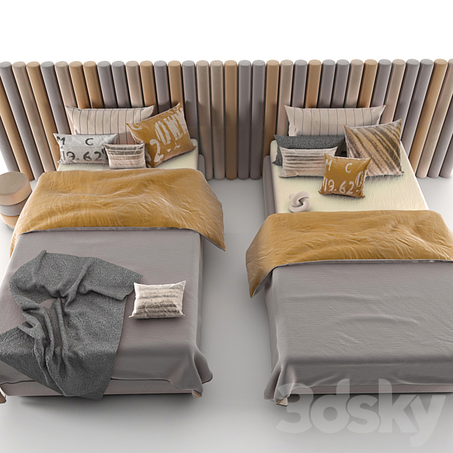 attached and day bed set30 3DS Max Model - thumbnail 5