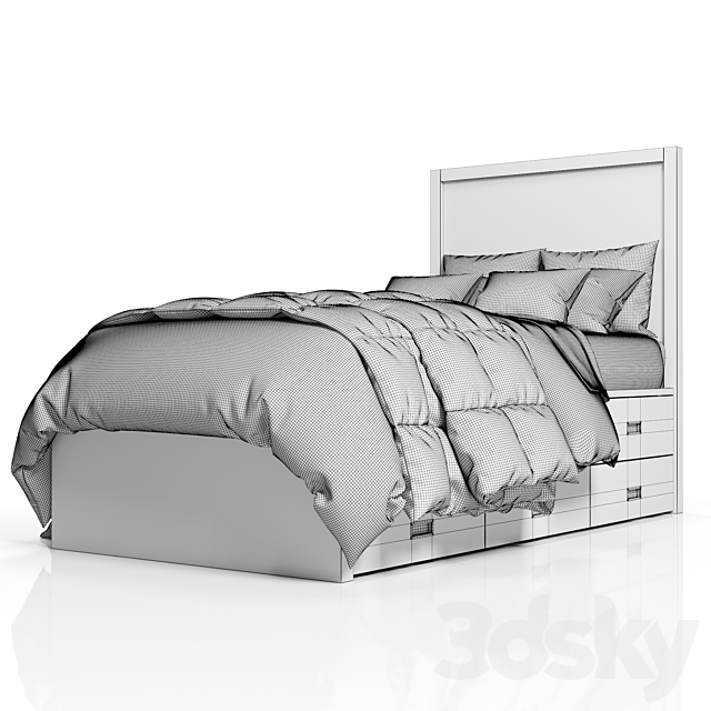 AVALON BED WITH TRUNDLE 3DS Max Model - thumbnail 5