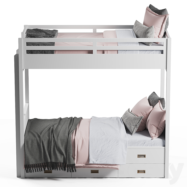 Avalon Bunk Bed with Trundle 3DS Max Model - thumbnail 2